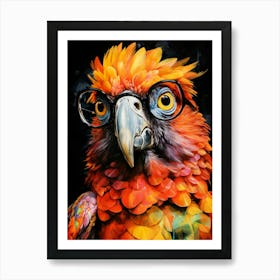 Parrot With Glasses animal Art Print