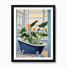 A Bathtube Full Of Calla Lily In A Bathroom 3 Art Print