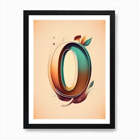 O, Letter, Alphabet Retro Drawing 1 Art Print