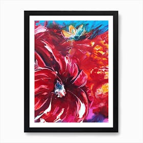 Colourful Tropical Flower Painting 1 Art Print