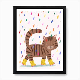 Rainy Day Cat Art Print