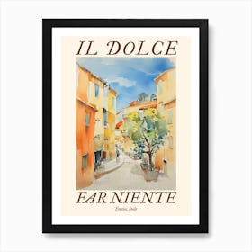 Il Dolce Far Niente Foggia, Italy Watercolour Streets 2 Poster Art Print