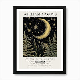 William Morris Moon Stars And Ferns Vintage Exhibition Art Print