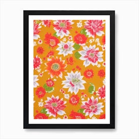 Cactus Flower Floral Print Warm Tones 2 Flower Poster