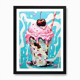 Ice Cream Sunday Rainbow Dots 1 Art Print