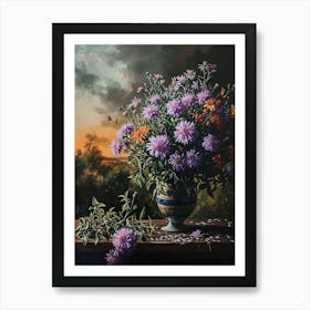 Baroque Floral Still Life Asters 6 Art Print