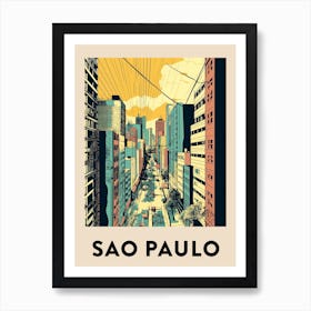 Sao Paulo Vintage Travel Poster Art Print