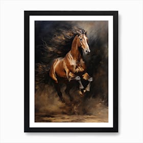 A Horse Painting In The Style Of Oil Painting 3 Art Print