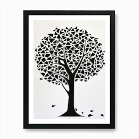 Lime Tree Simple Geometric Nature Stencil 1 1 Art Print