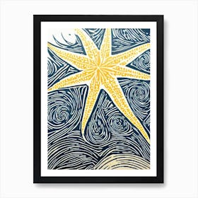 Starfish II Linocut Art Print