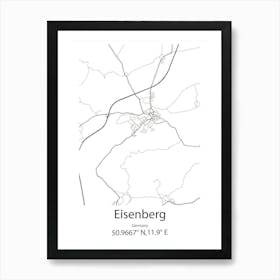 Eisenberg,Germany Minimalist Map Art Print