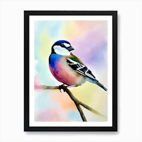 House Sparrow 2 Watercolour Bird Art Print