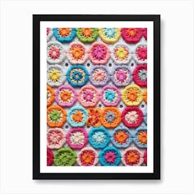 Hexagon Crochet Fabric  Art Print