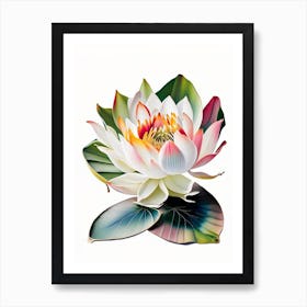 American Lotus Decoupage 1 Art Print