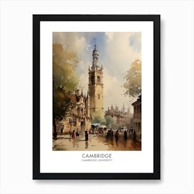 Cambridge University 3 Watercolor Travel Poster Art Print