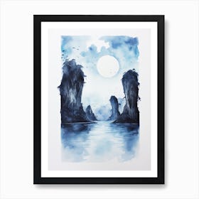 Watercolour Of Maya Bay   Phi Phi Islands Thailand 2 Art Print