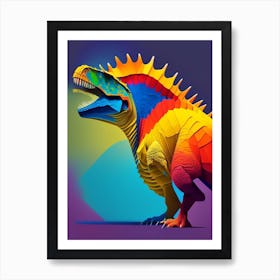 Omeisaurus Primary Colours Dinosaur Art Print