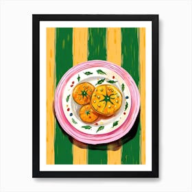 A Plate Of Pumpkins, Autumn Food Illustration Top View 16 Art Print