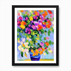 Sweet Pea Floral Abstract Block Colour 2 Flower Art Print