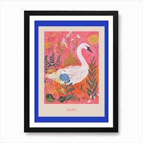 Spring Birds Poster Swan 1 Art Print