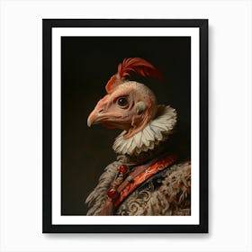 Renaissance Chicken Portrait Art Print