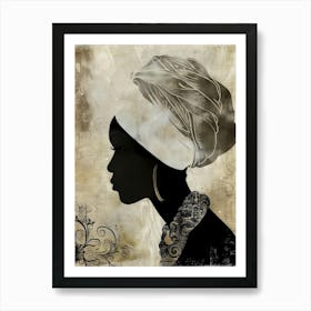 Silhouette Of African Woman 34 Art Print