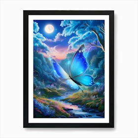 Butterfly In The Night Sky 1 Art Print