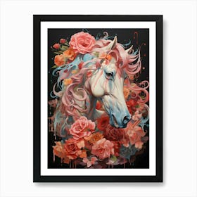 Rose Horse Art Print