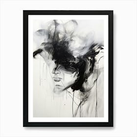 Metaphysical Exploration Abstract Black And White 8 Art Print