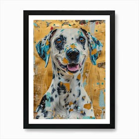 Dalmatian Dog Gold Effect Collage 4 Art Print