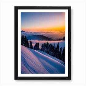 Skiwelt Wilder Kaiser Brixental, Austria Sunrise Skiing Poster Art Print