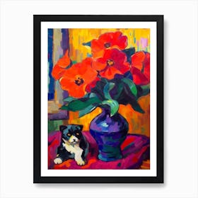 Anemone With A Dog 2 Fauvist Style Painting Art Print