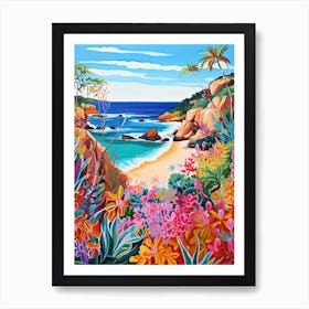 Little Cove Beach, Australia, Matisse And Rousseau Style 3 Art Print