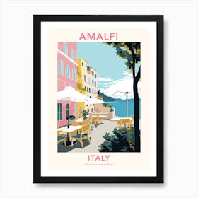 Amalfi, Italy, Flat Pastels Tones Illustration 8 Poster Art Print