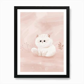 Cute White Cat Art Print