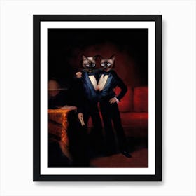 Brothers Sam And Mees The Siamese Cats Pet Portraits Art Print