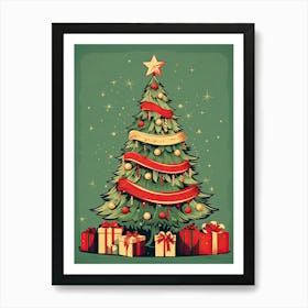 Vintage Christmas Tree 2 Art Print