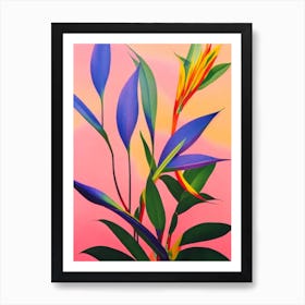 Bird Of Paradise 2 Colourful Illustration Plant Art Print
