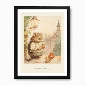 Beatrix Potter Inspired  Animal Watercolour Hedgehog 1 Art Print