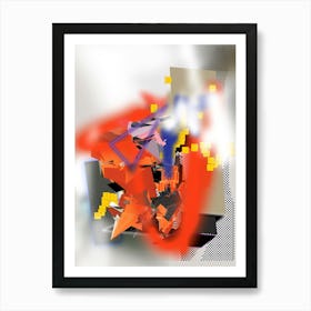 Abstract Mobile Black Yellow Red Affiche