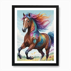 Rainbow Horse Art Print