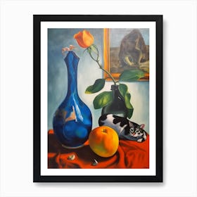 Sweet Pea With A Cat 4 Dali Surrealism Style Art Print