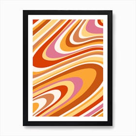 Retro Warm Toned Groovy Swirl  Art Print