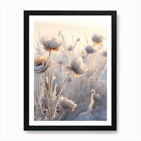 Frosty Botanical Poppy 5 Art Print