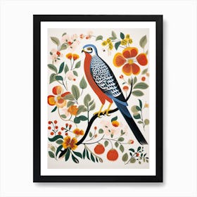 Scandinavian Bird Illustration Eurasian Sparrowhawk 2 Art Print