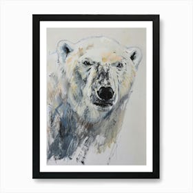 Polar Bear Pastel Watercolour 3 Art Print