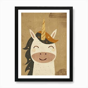 Cute Starry Unicorn Muted Pastels 3 Art Print