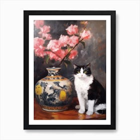 Camellia With A Cat 1 Art Print