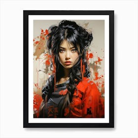 Beautiful Samurai Girl Art Print