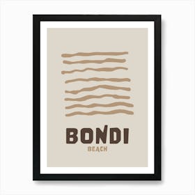 Bondi Neutral Brown Art Print